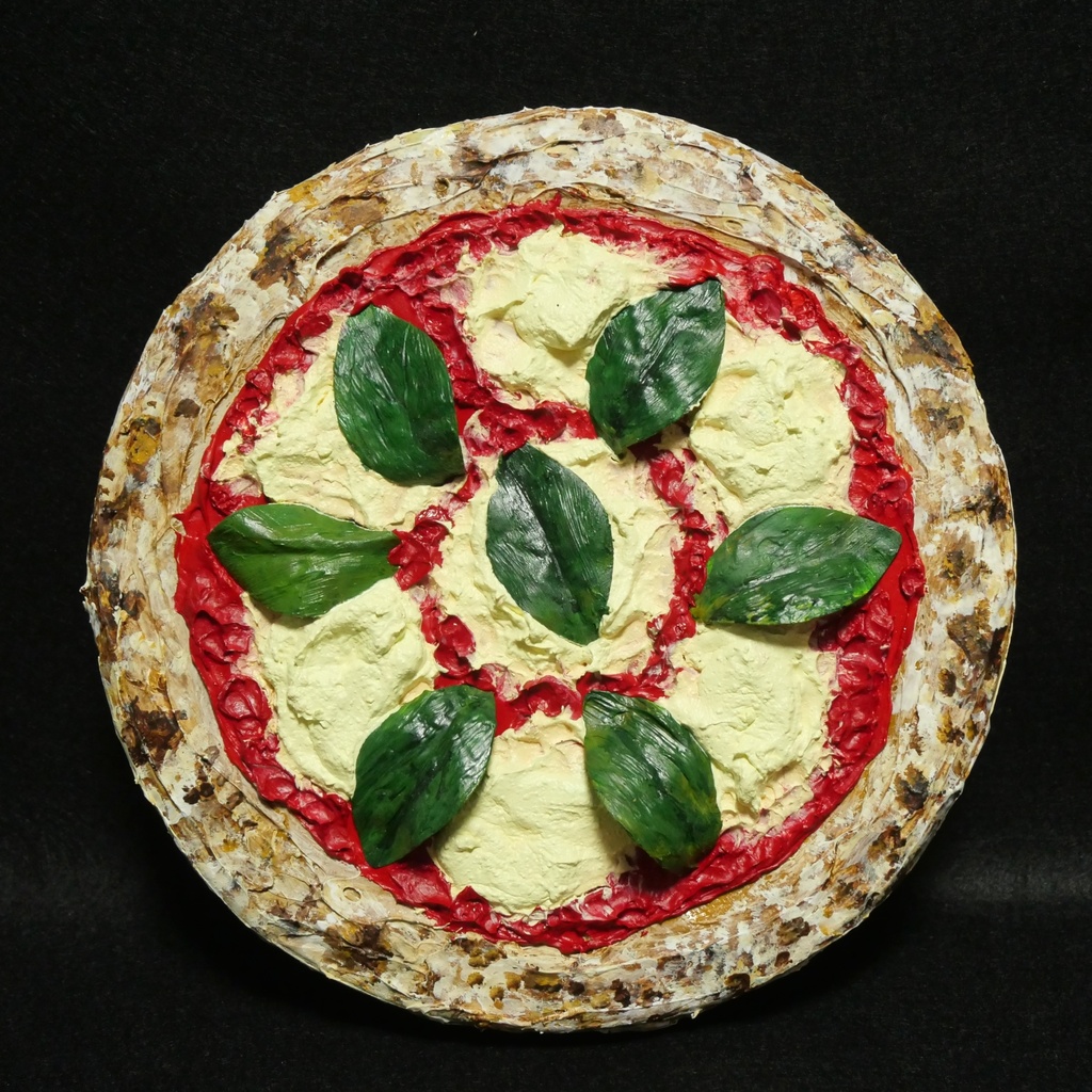 油絵 油彩 油彩画 絵画 絵 円形【ピザ】