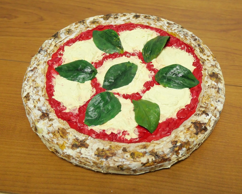 油絵 油彩 油彩画 絵画 絵 円形【ピザ】