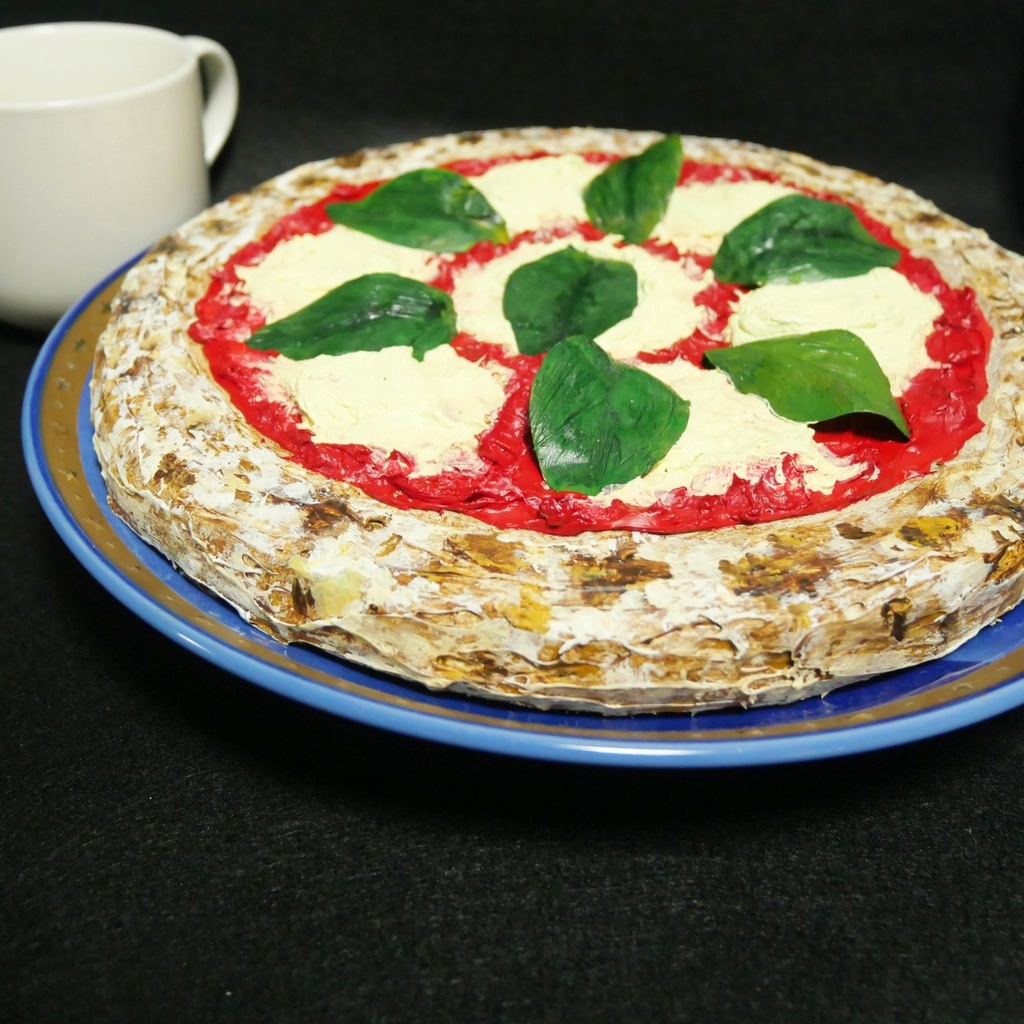 油絵 油彩 油彩画 絵画 絵 円形【ピザ】