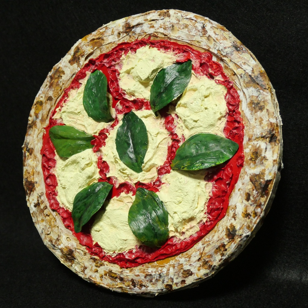 油絵 油彩 油彩画 絵画 絵 円形【ピザ】