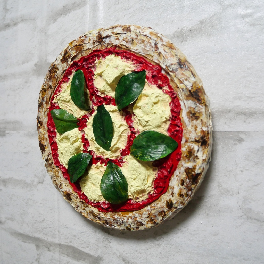 油絵 油彩 油彩画 絵画 絵 円形【ピザ】