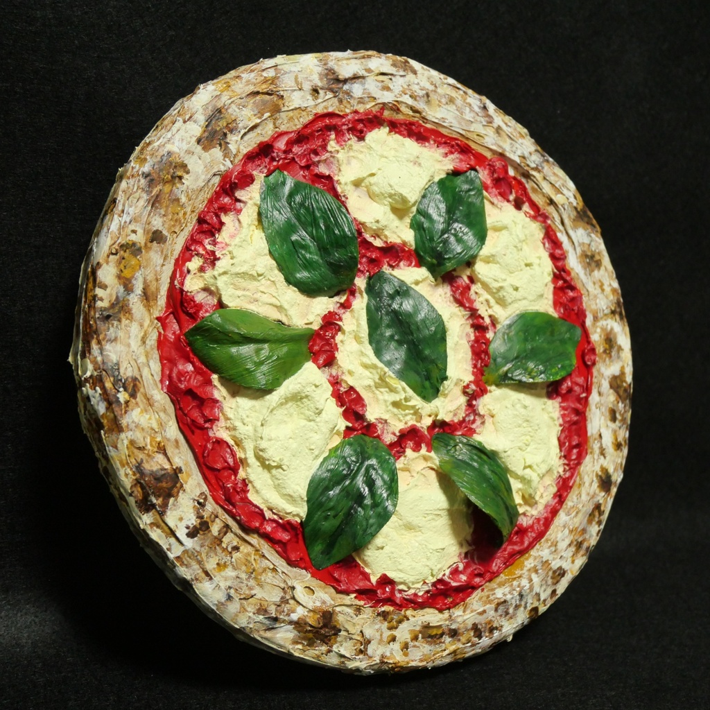 油絵 油彩 油彩画 絵画 絵 円形【ピザ】