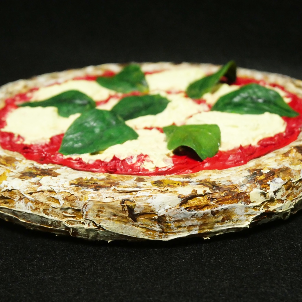 油絵 油彩 油彩画 絵画 絵 円形【ピザ】