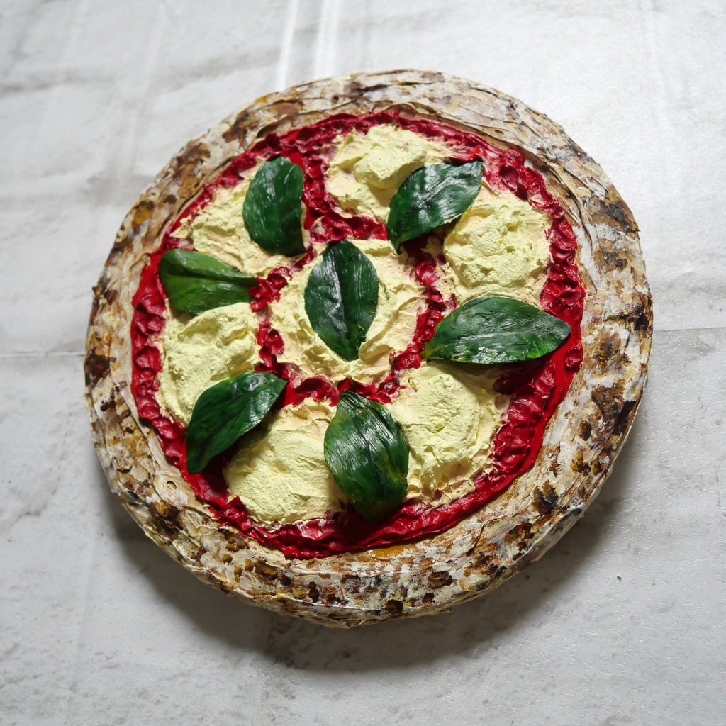 油絵 油彩 油彩画 絵画 絵 円形【ピザ】