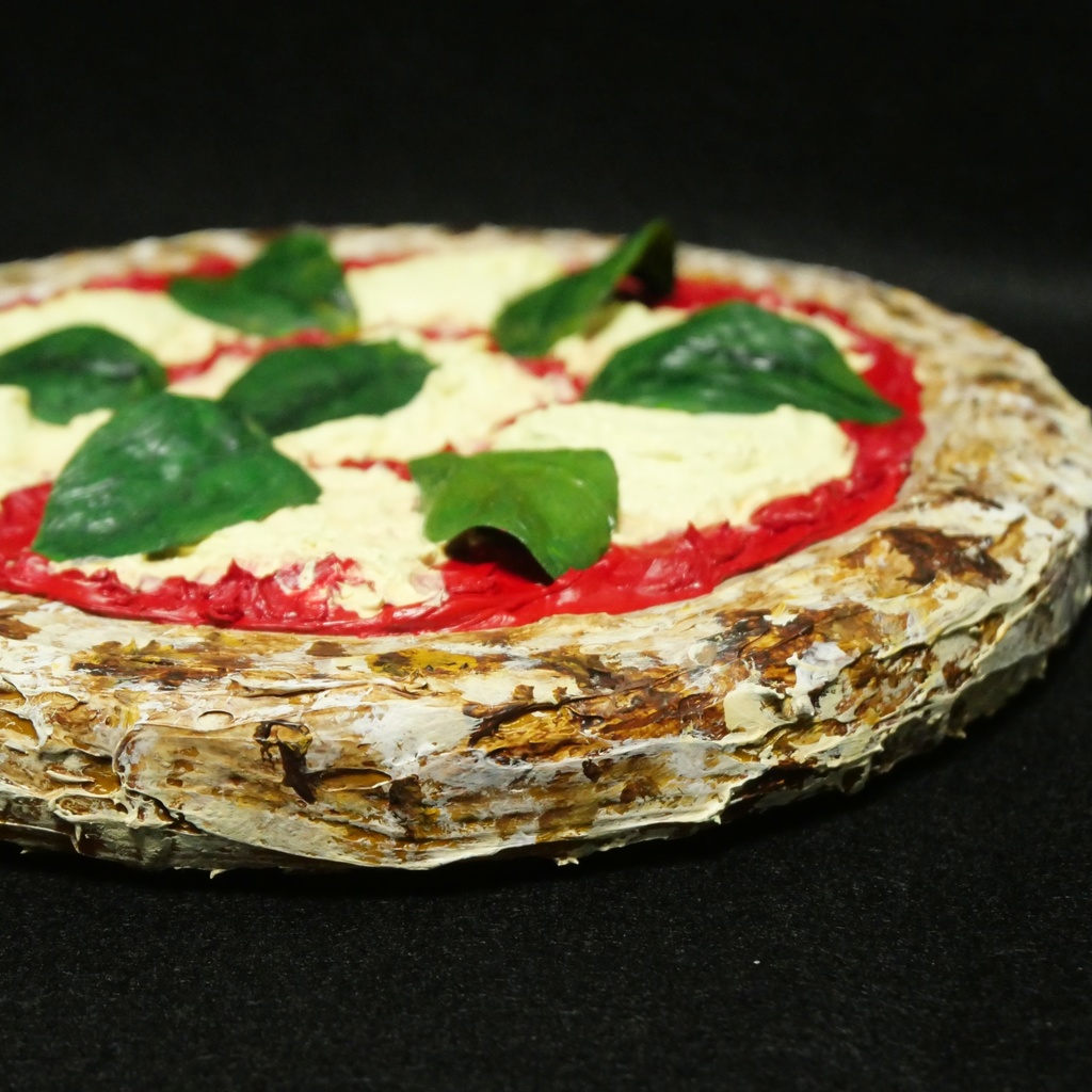 油絵 油彩 油彩画 絵画 絵 円形【ピザ】