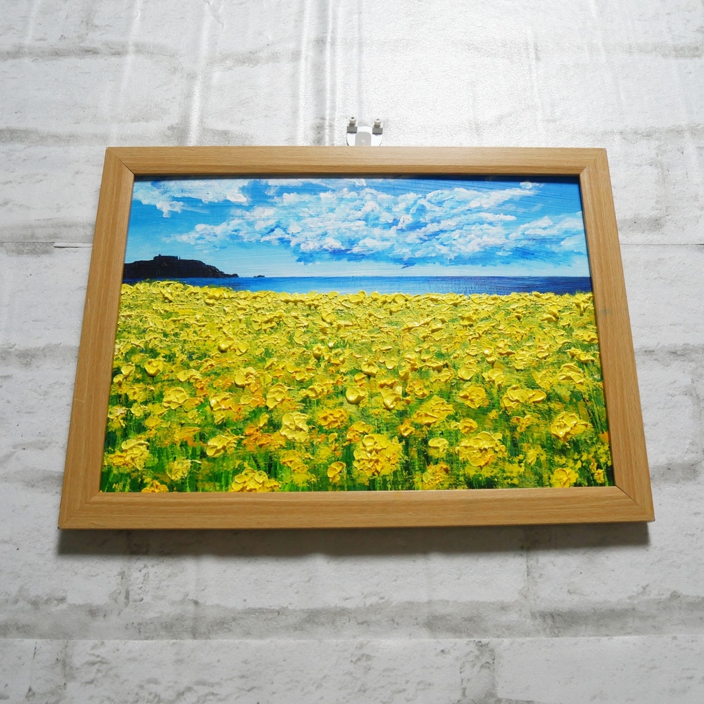 油絵 油彩 油彩画 絵 絵画 【春の島】