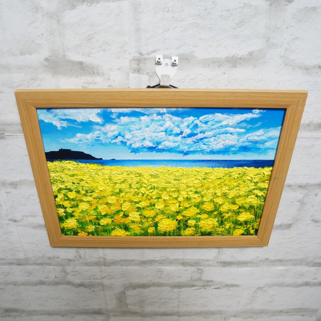 油絵 油彩 油彩画 絵 絵画 【春の島】