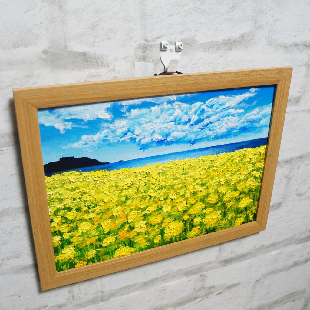 油絵 油彩 油彩画 絵 絵画 【春の島】