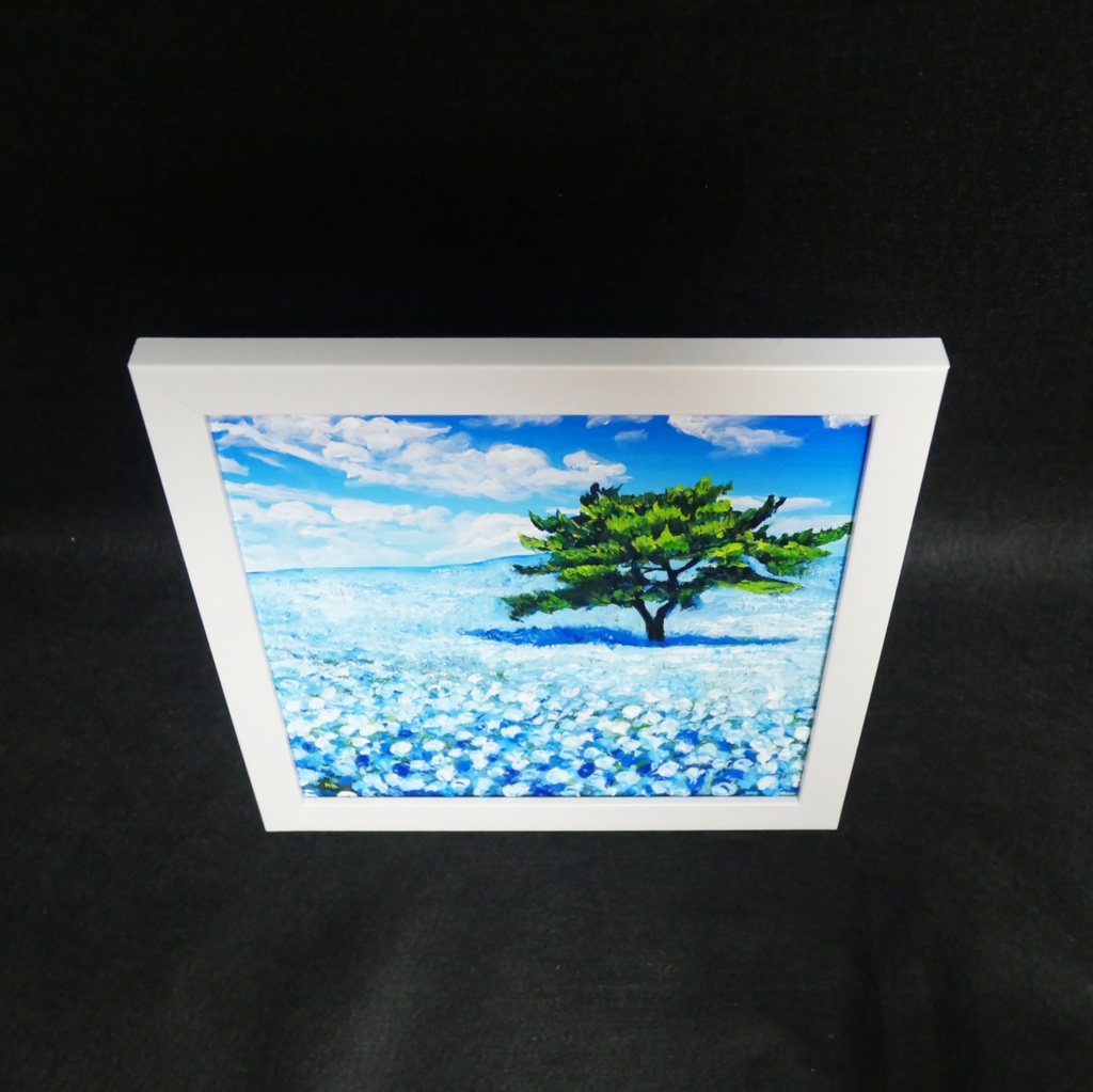 油絵 油彩 油彩画 絵画 絵 ミニ絵画 【ネモフィラの丘】