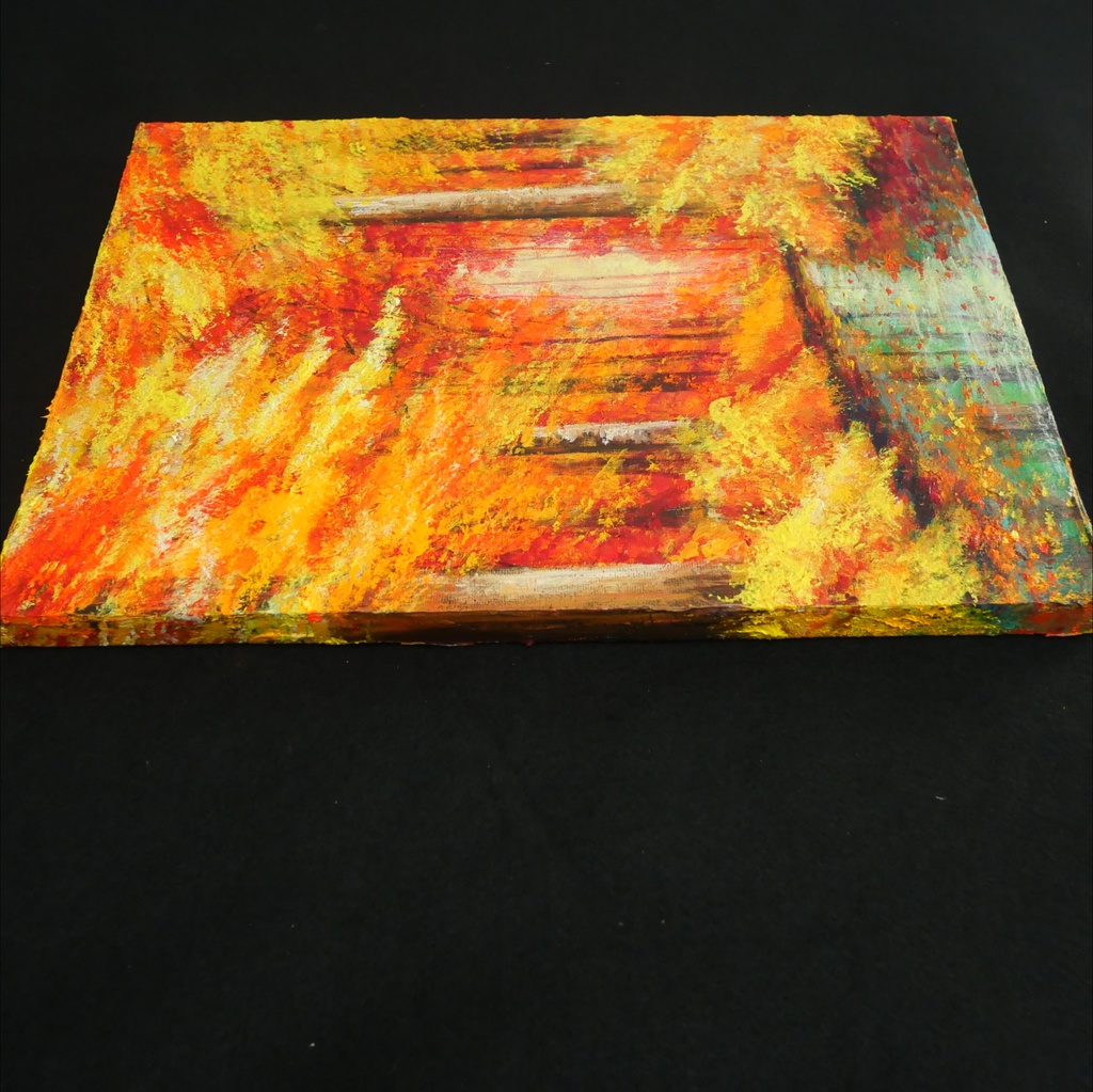 油絵 油彩 油彩画 絵 絵画【紅葉の川】