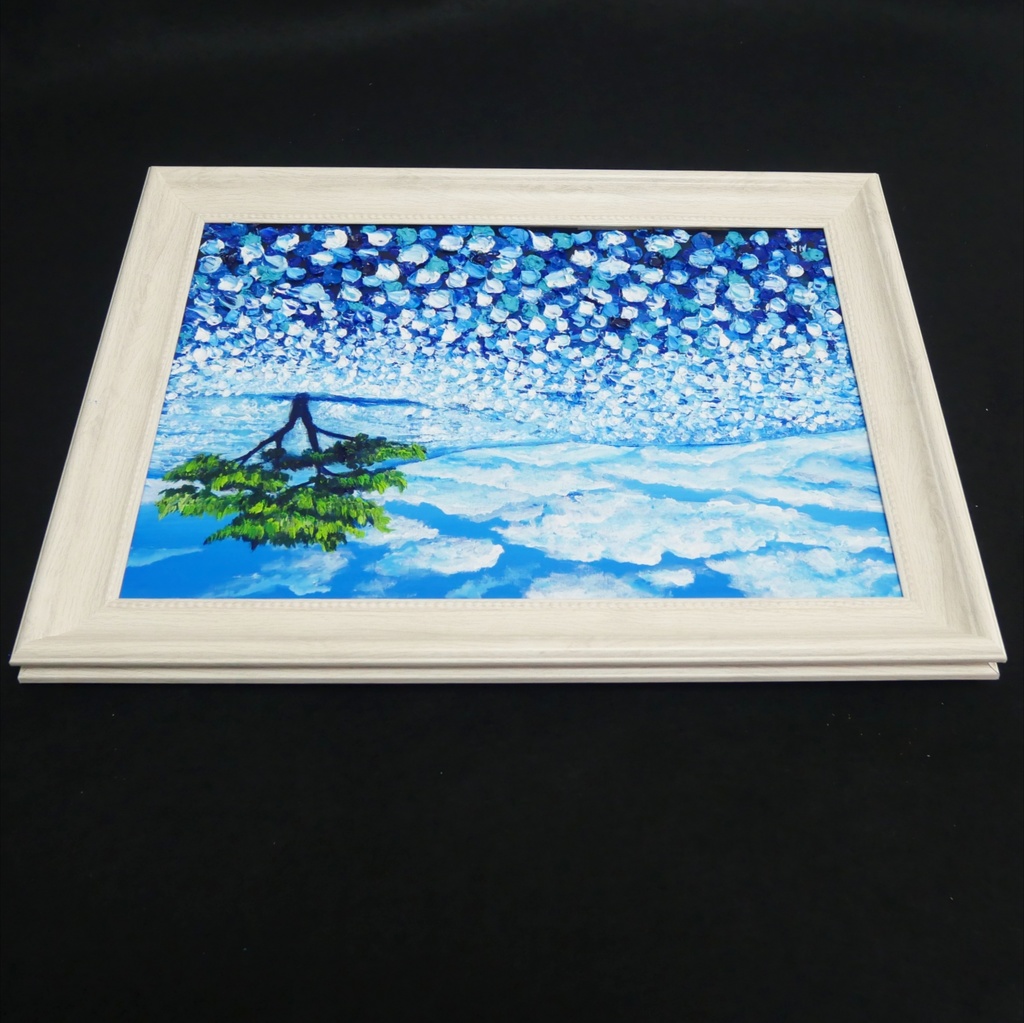 油絵 油彩 油彩画 絵画【ネモフィラの丘】