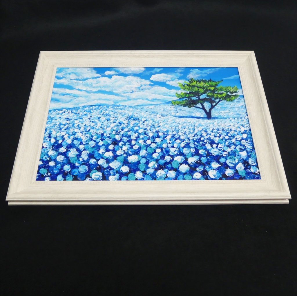 油絵 油彩 油彩画 絵画【ネモフィラの丘】