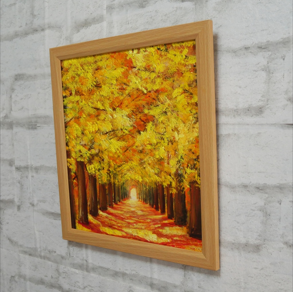 油絵 油彩 油彩画 絵画【銀杏並木】