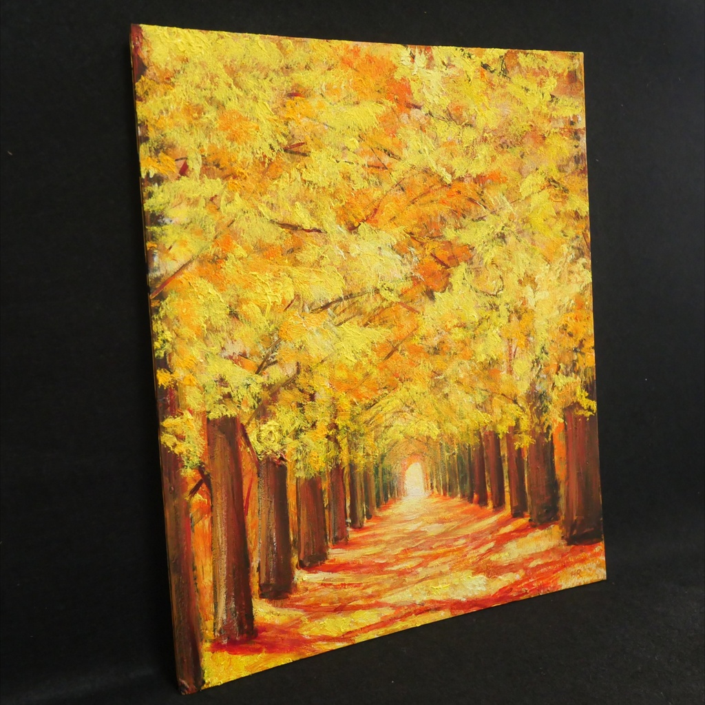 油絵 油彩 油彩画 絵画【銀杏並木】