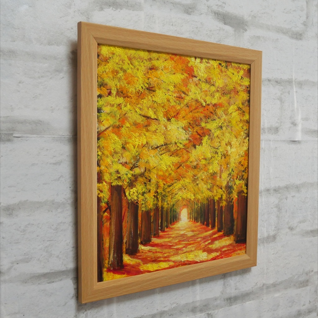 油絵 油彩 油彩画 絵画【銀杏並木】