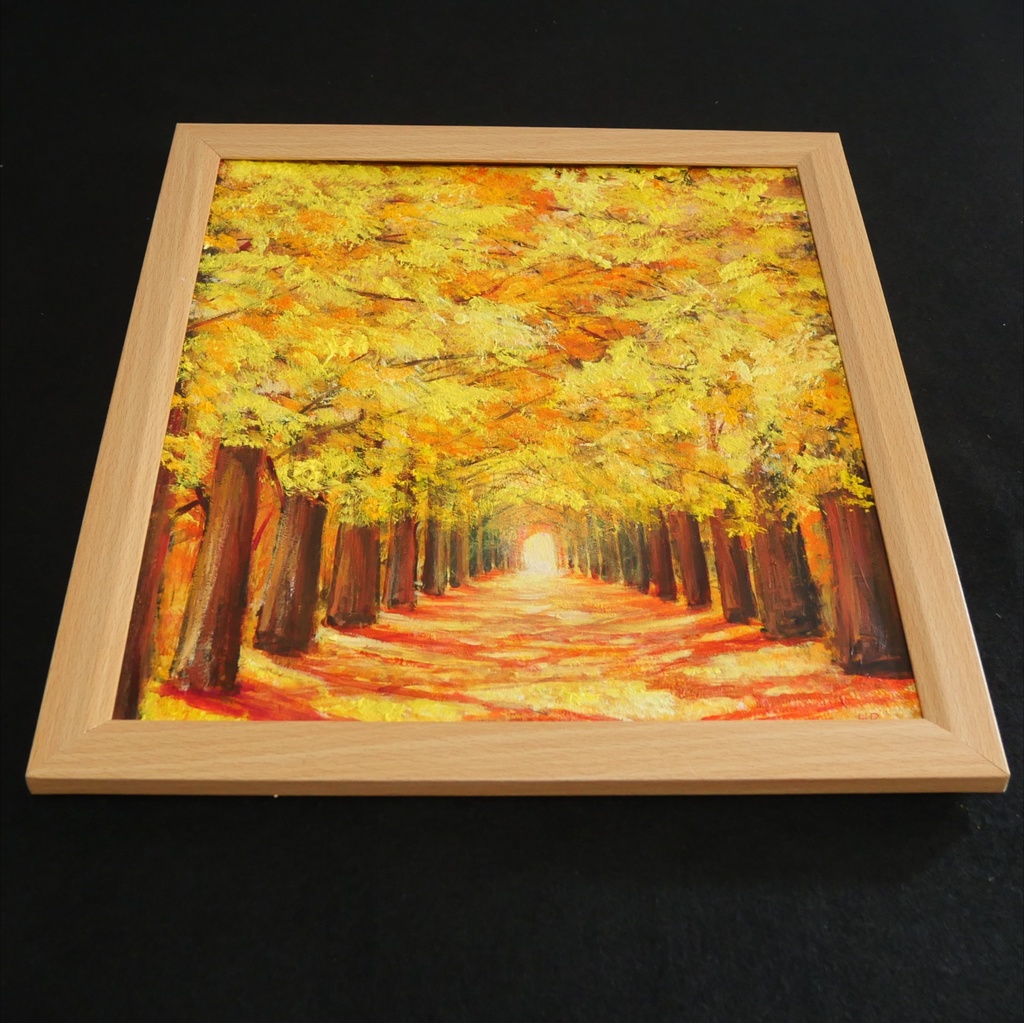油絵 油彩 油彩画 絵画【銀杏並木】