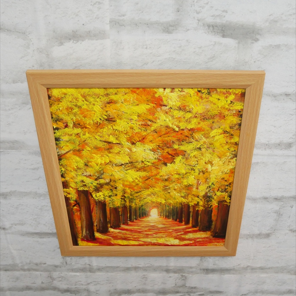 油絵 油彩 油彩画 絵画【銀杏並木】