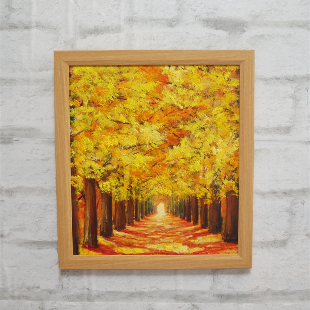 油絵 油彩 油彩画 絵画【銀杏並木】