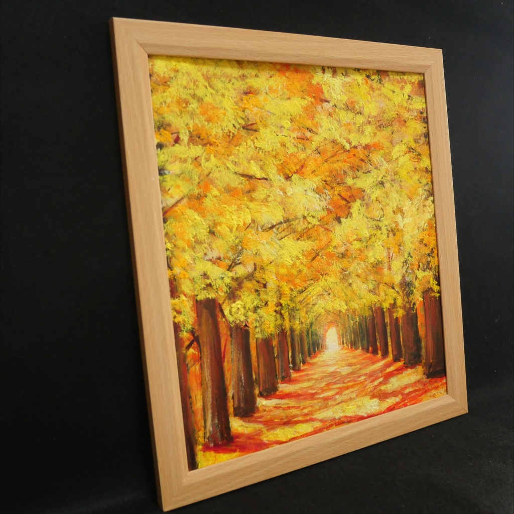 油絵 油彩 油彩画 絵画【銀杏並木】