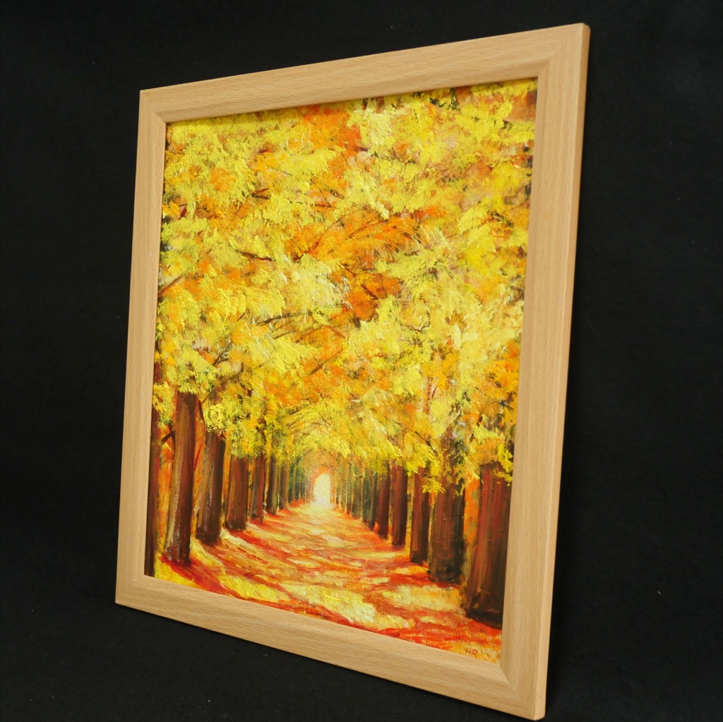 油絵 油彩 油彩画 絵画【銀杏並木】