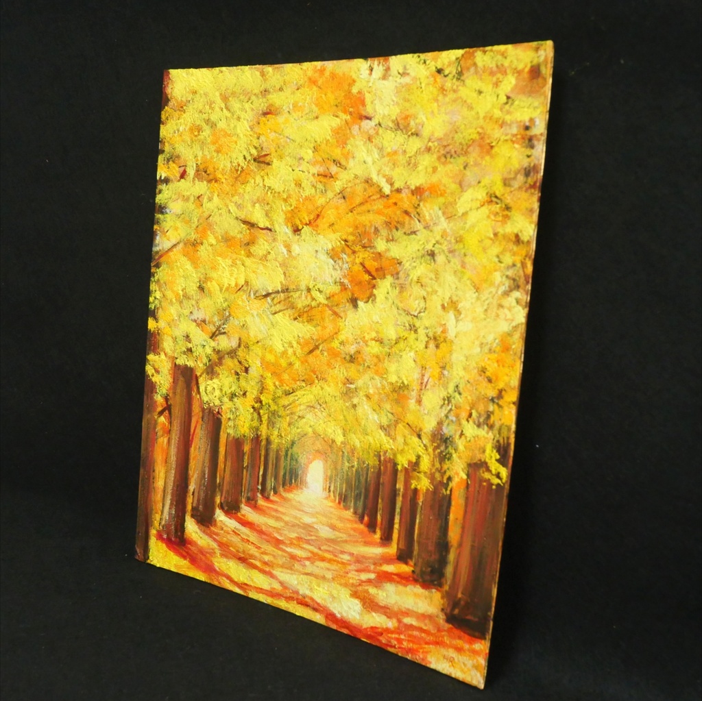 油絵 油彩 油彩画 絵画【銀杏並木】