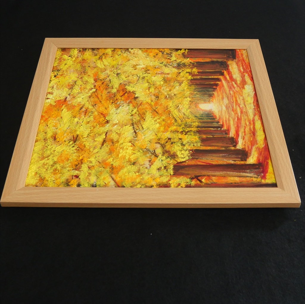 油絵 油彩 油彩画 絵画【銀杏並木】