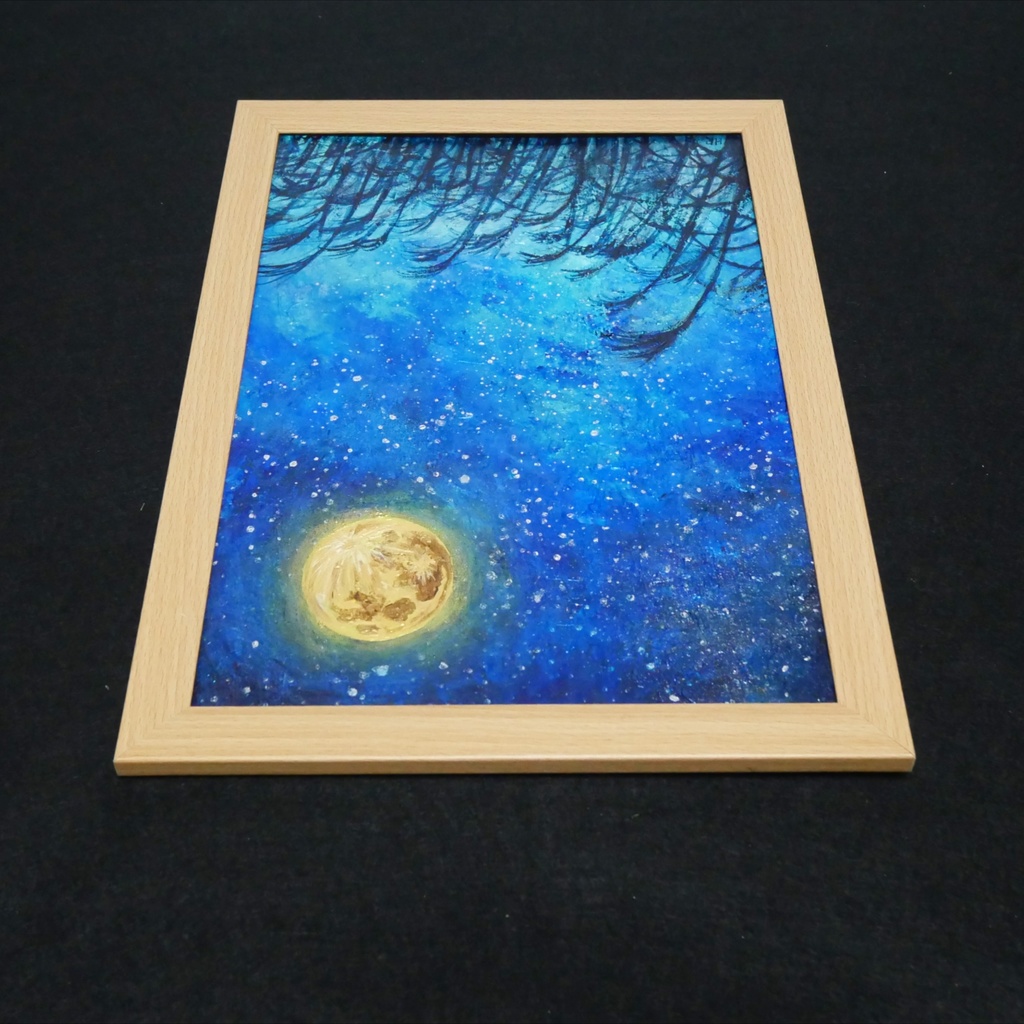 油絵 油彩 油彩画 絵 絵画【お月見のススキ】