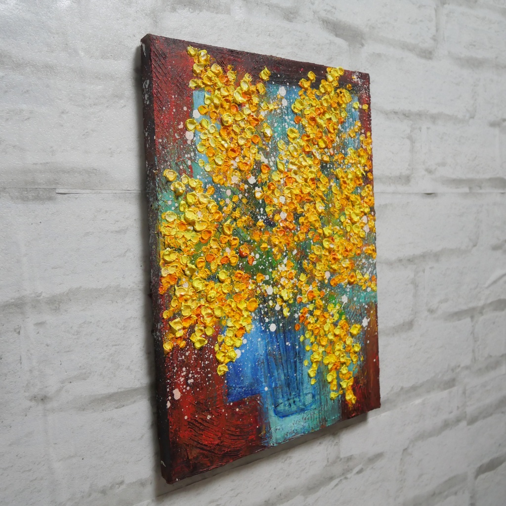 油絵 油彩 油彩画 絵 絵画【ミモザ】