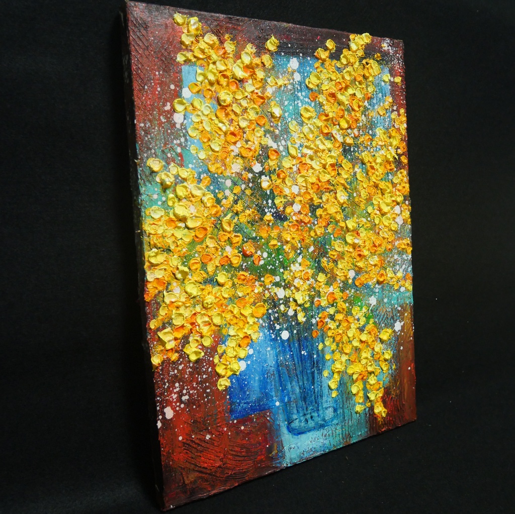 油絵 油彩 油彩画 絵 絵画【ミモザ】