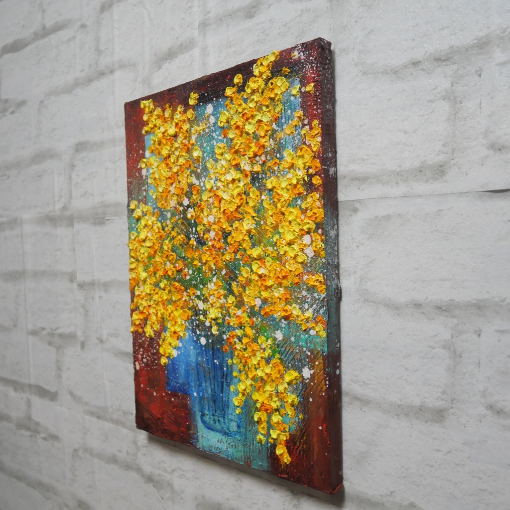 油絵 油彩 油彩画 絵 絵画【ミモザ】