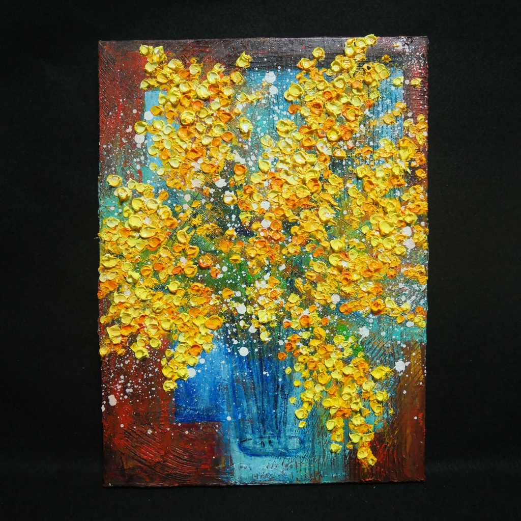 油絵 油彩 油彩画 絵 絵画【ミモザ】