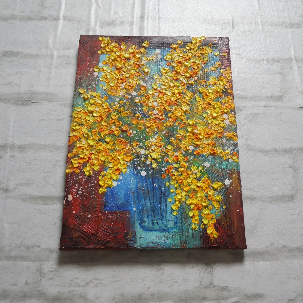 油絵 油彩 油彩画 絵 絵画【ミモザ】