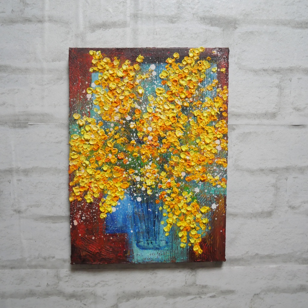 油絵 油彩 油彩画 絵 絵画【ミモザ】