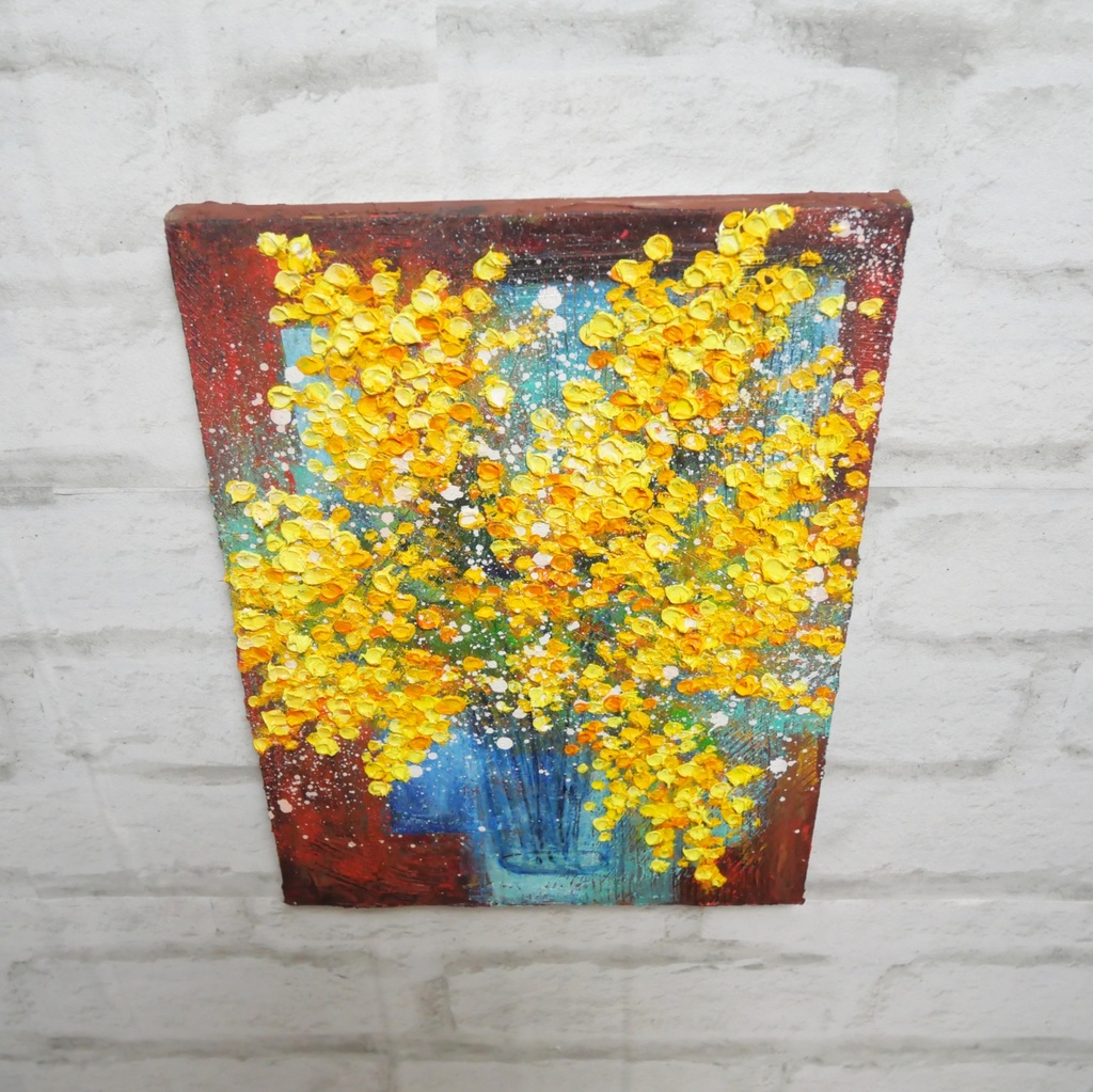 油絵 油彩 油彩画 絵 絵画【ミモザ】