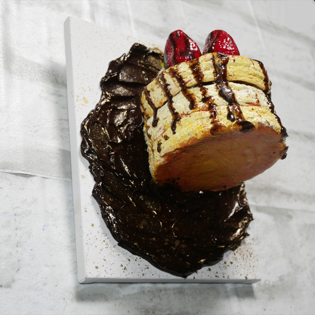 油絵 油彩 油彩画 絵 絵画 【ゴールドダスト・デザート】