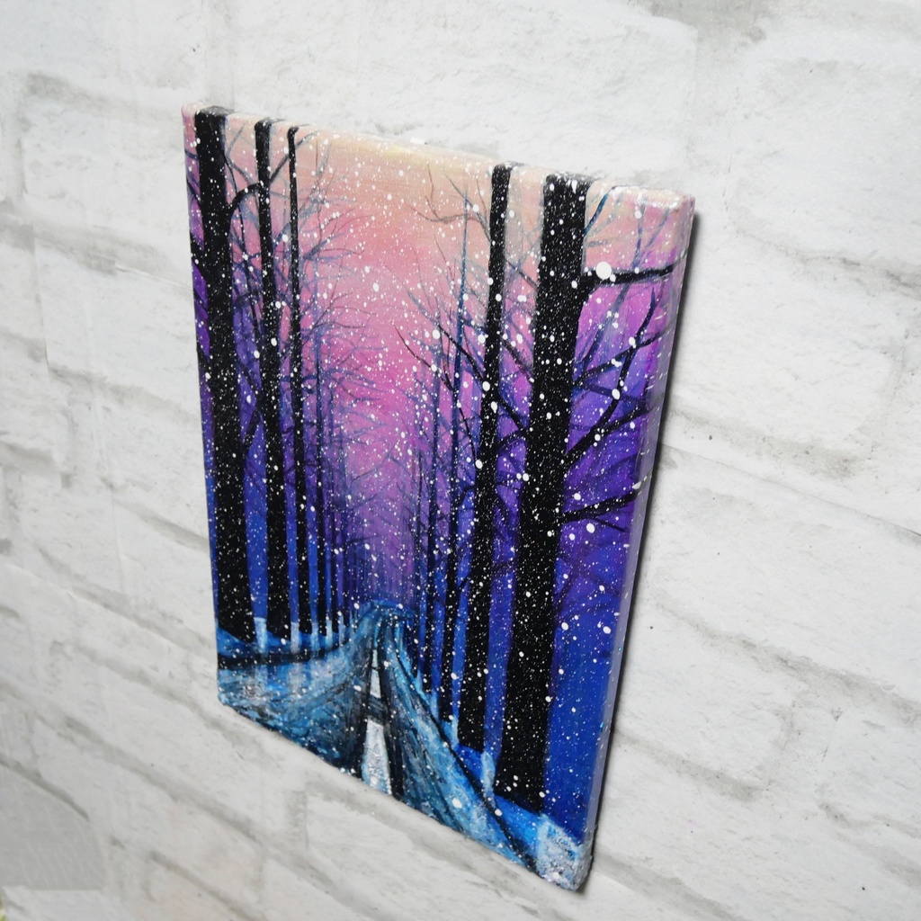 油絵 油彩 油彩画 絵 絵画 【雪降る幻想】