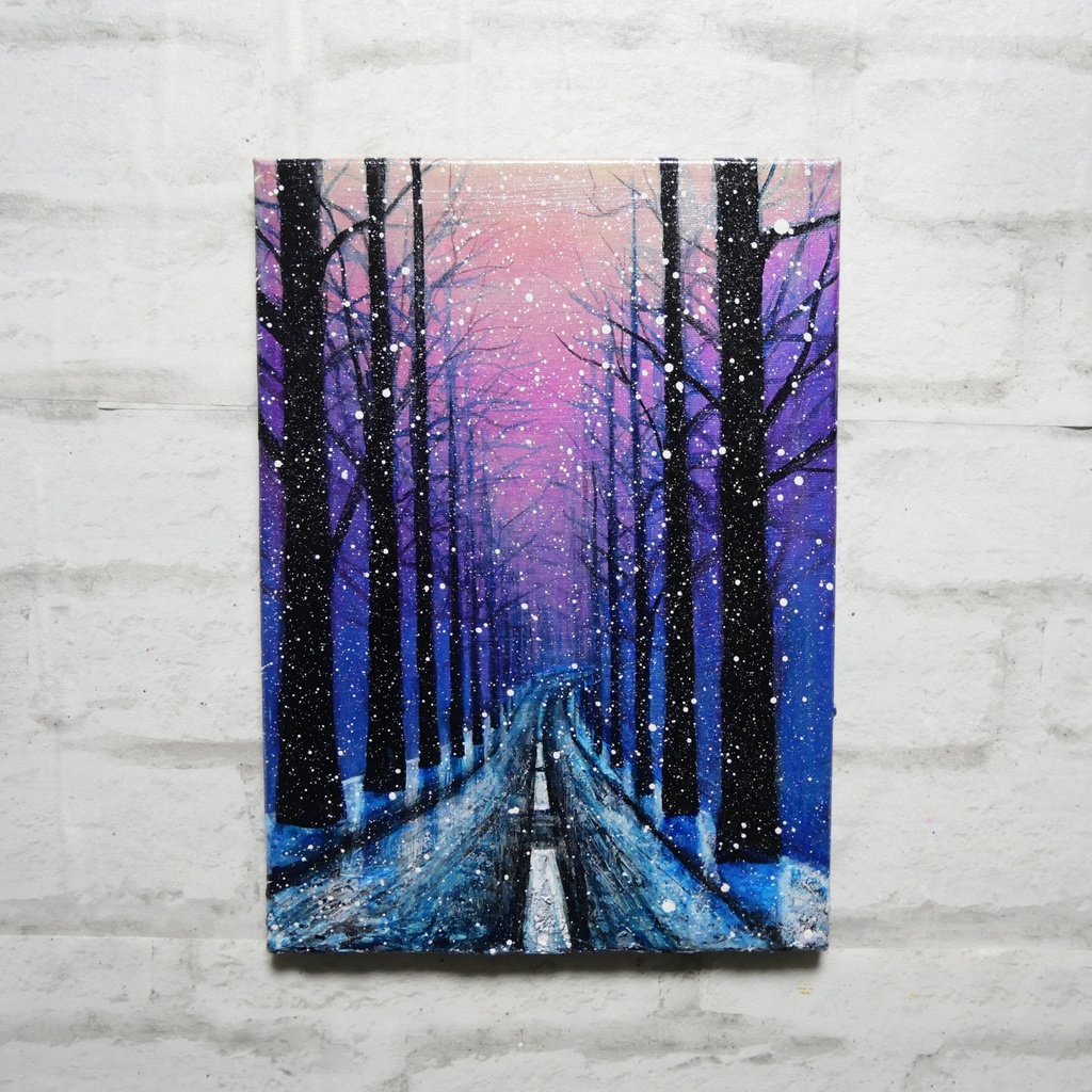 油絵 油彩 油彩画 絵 絵画 【雪降る幻想】