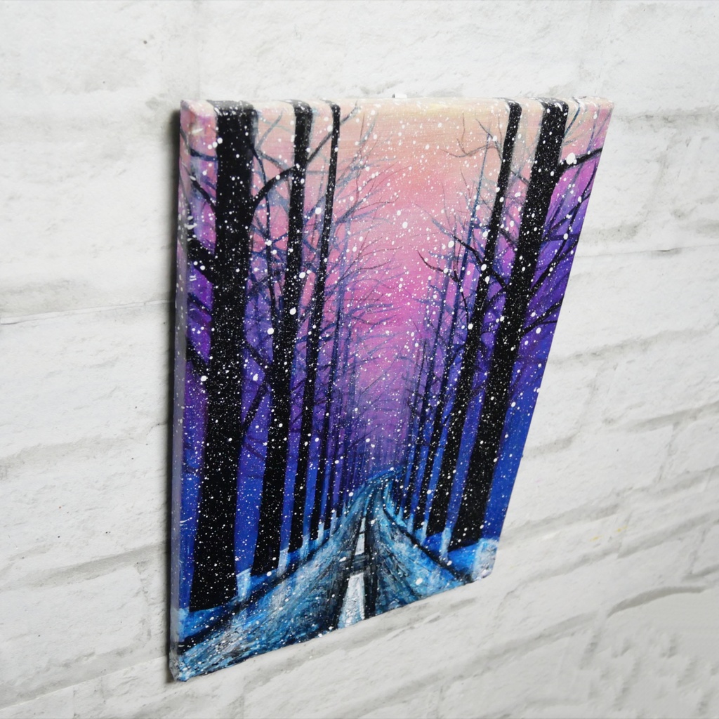 油絵 油彩 油彩画 絵 絵画 【雪降る幻想】