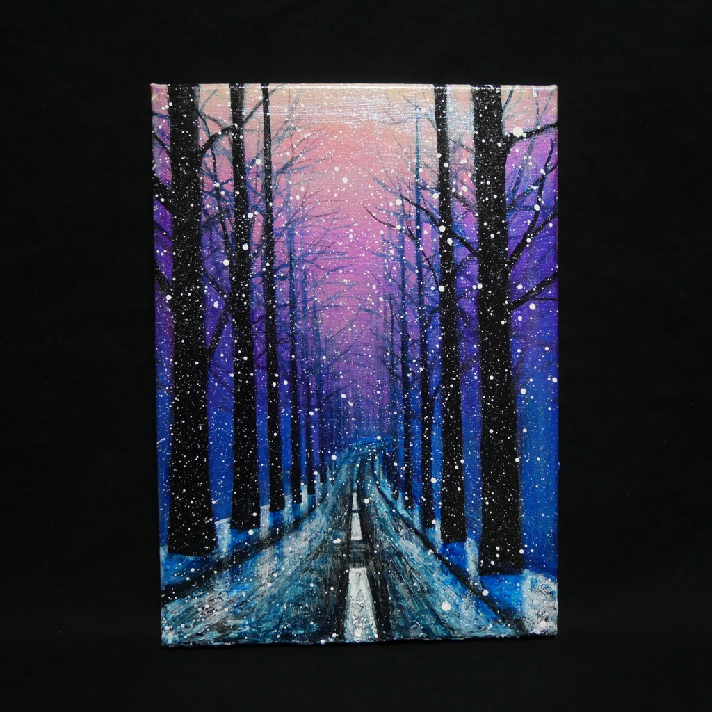 油絵 油彩 油彩画 絵 絵画 【雪降る幻想】