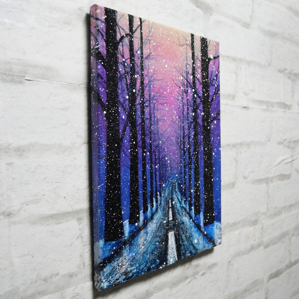 油絵 油彩 油彩画 絵 絵画 【雪降る幻想】