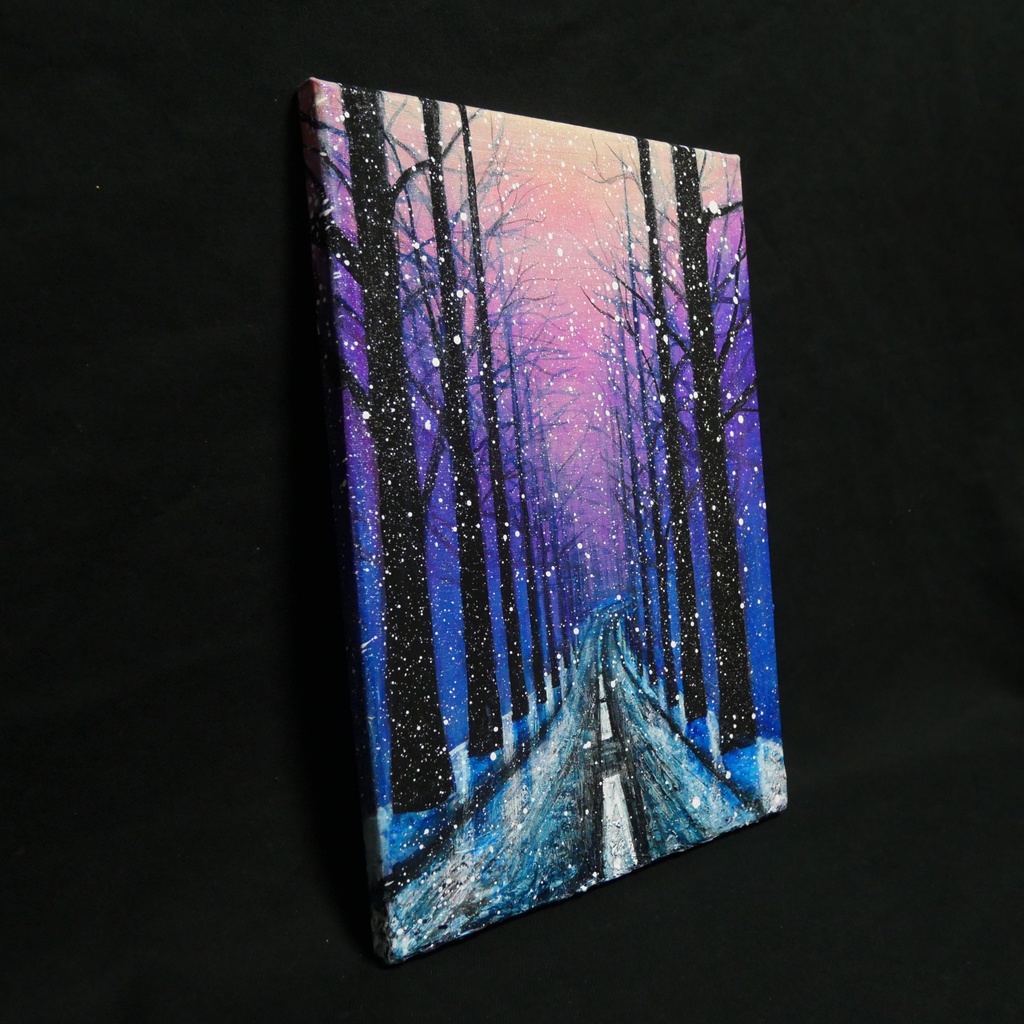 油絵 油彩 油彩画 絵 絵画 【雪降る幻想】