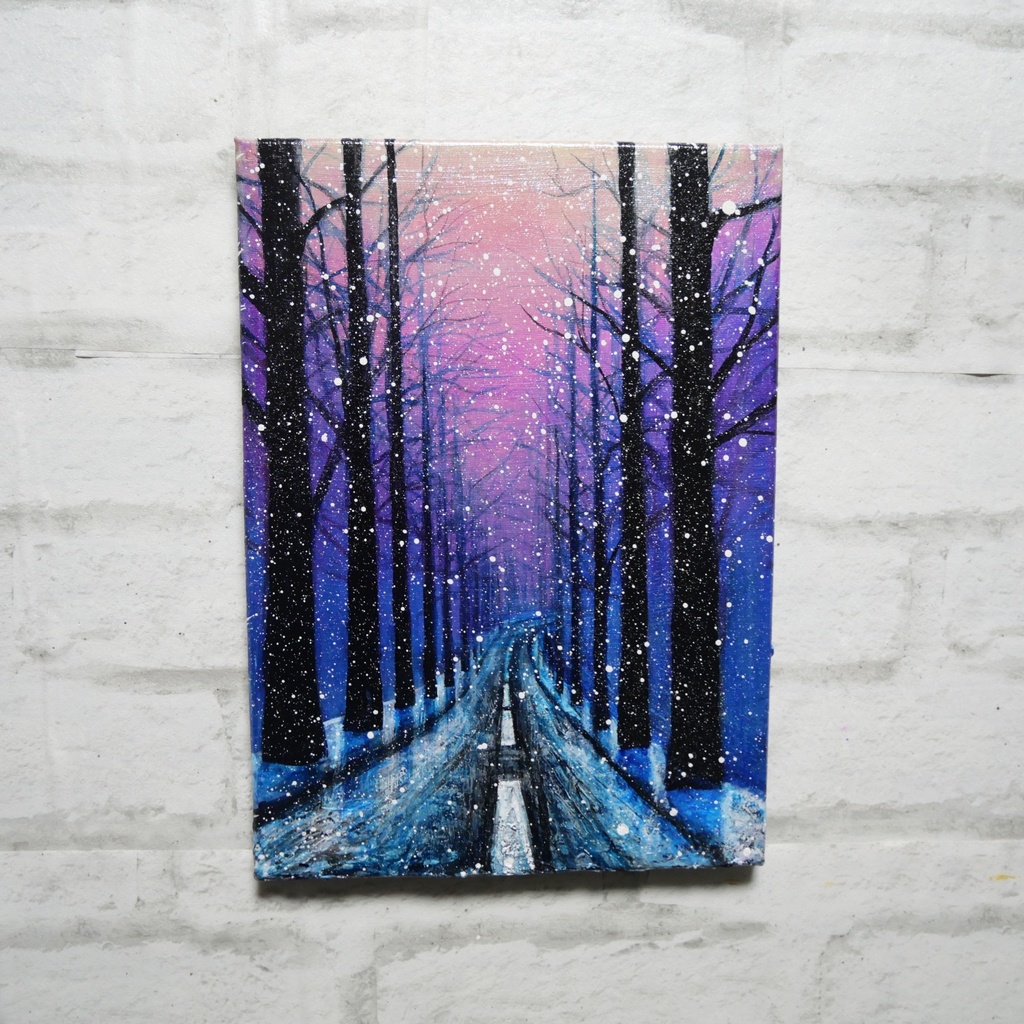 油絵 油彩 油彩画 絵 絵画 【雪降る幻想】