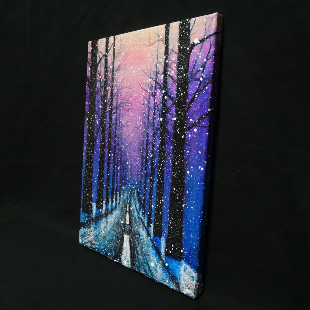 油絵 油彩 油彩画 絵 絵画 【雪降る幻想】