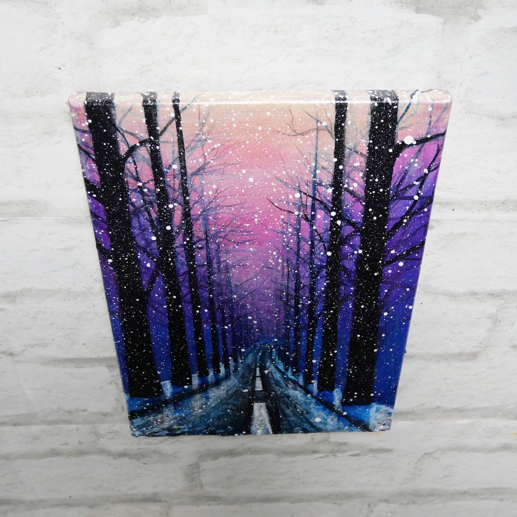 油絵 油彩 油彩画 絵 絵画 【雪降る幻想】