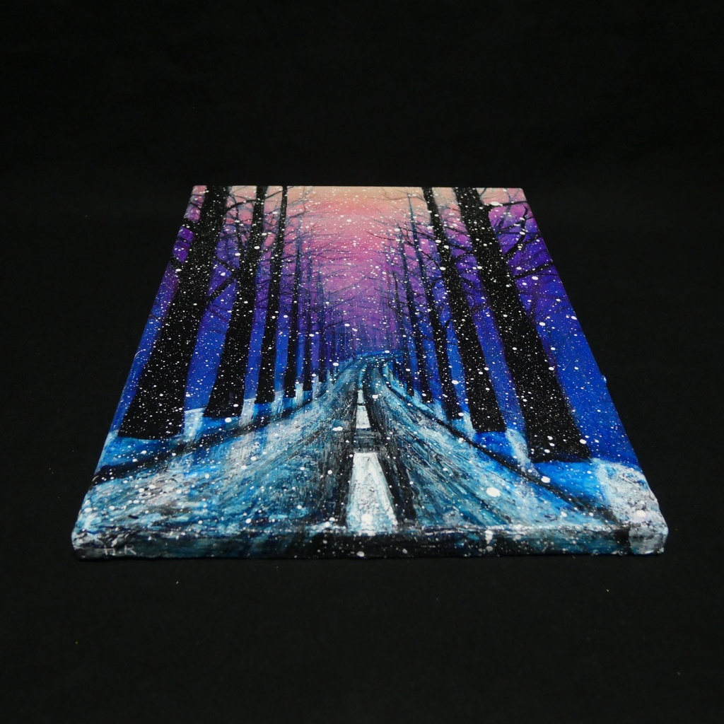 油絵 油彩 油彩画 絵 絵画 【雪降る幻想】