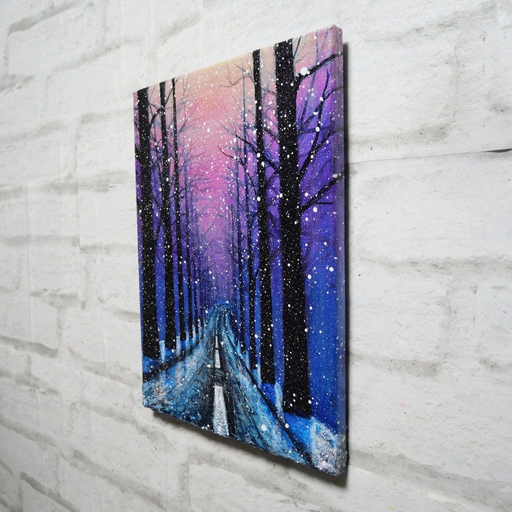 油絵 油彩 油彩画 絵 絵画 【雪降る幻想】