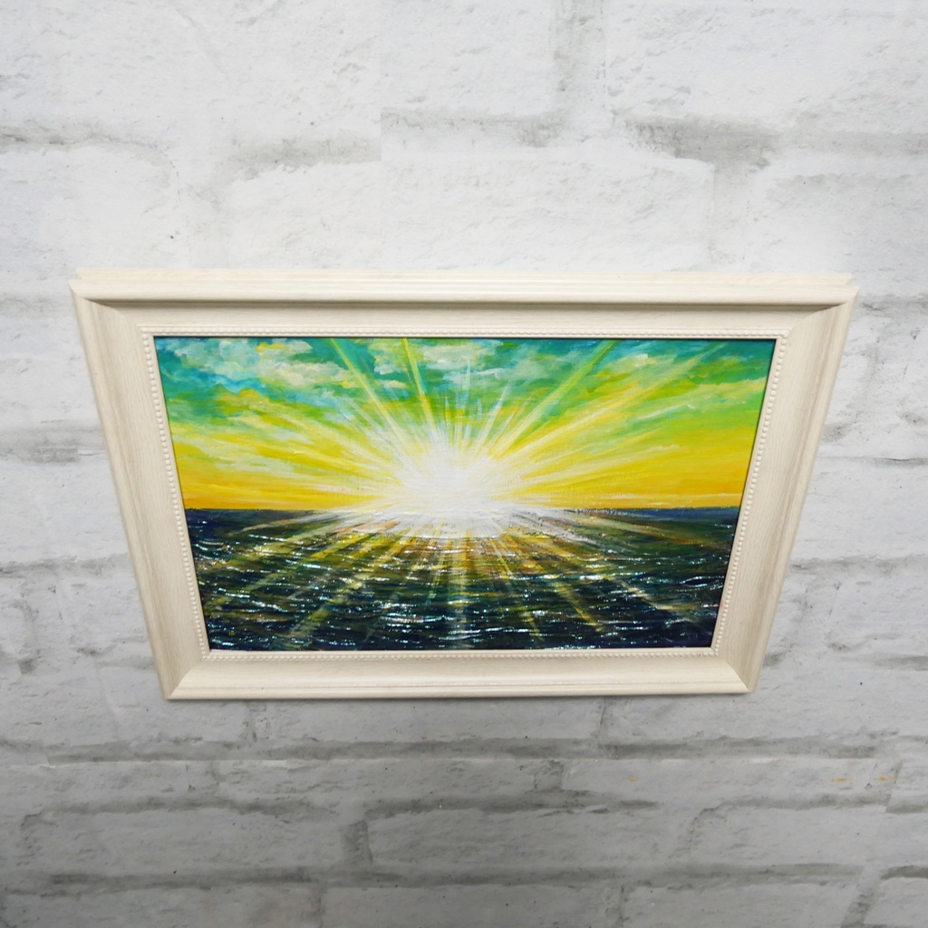 油絵 油彩 油彩画 絵 絵画 【希望の朝】