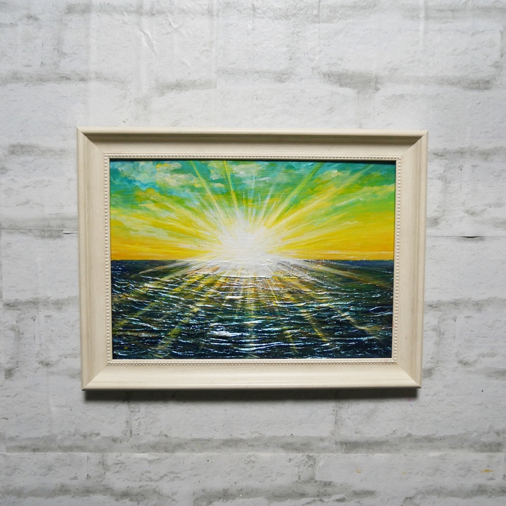 油絵 油彩 油彩画 絵 絵画 【希望の朝】