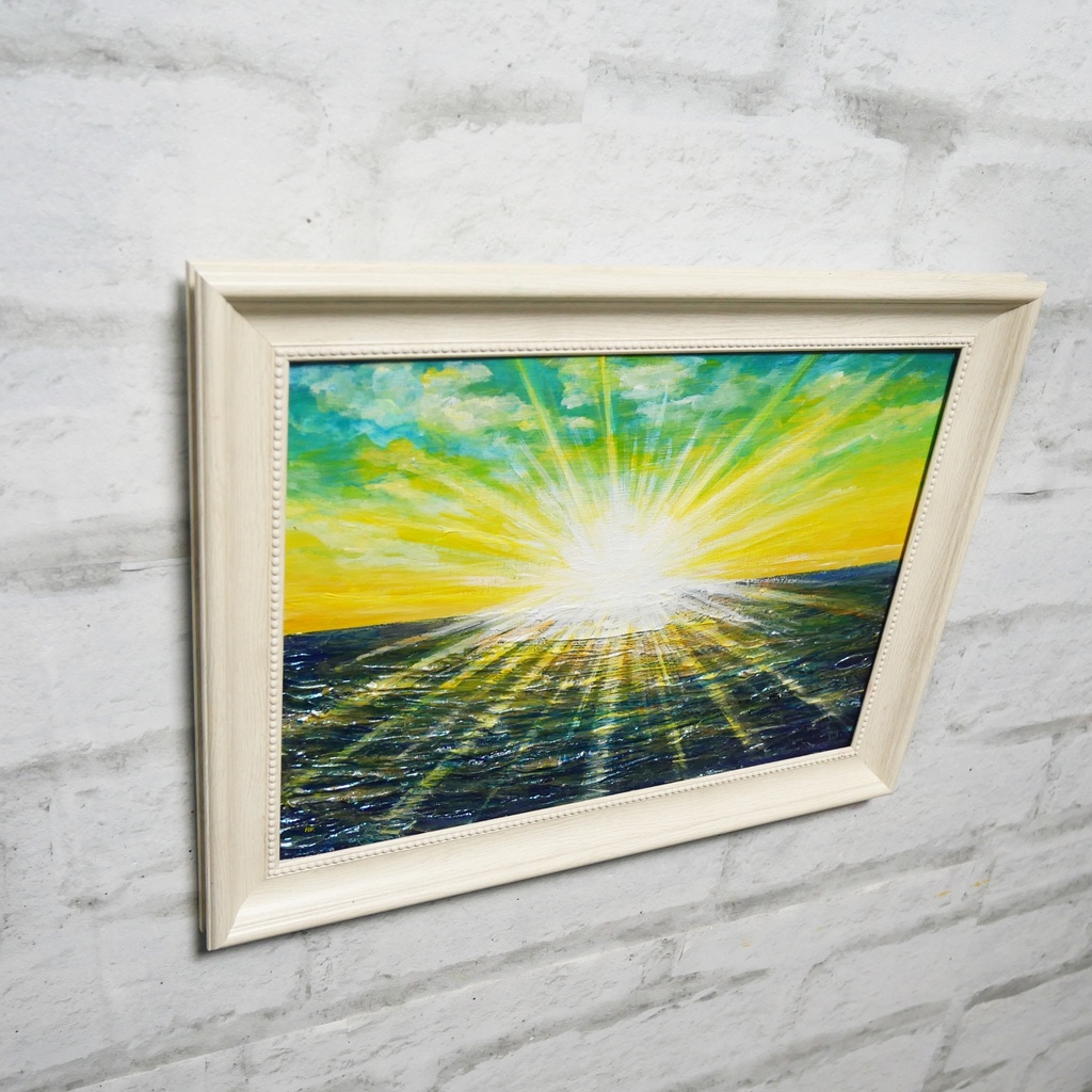 油絵 油彩 油彩画 絵 絵画 【希望の朝】