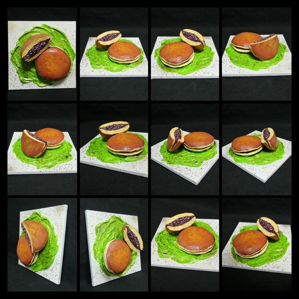 油絵 油彩 油彩画 絵 絵画 【抹茶の上のどら焼き】